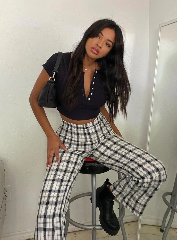 Euros Pants Black/White
