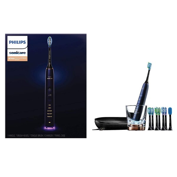 Sonicare DiamondClean Smart 9700 Rechargeable Electric Toothbrush, Lunar Blue HX9957/51