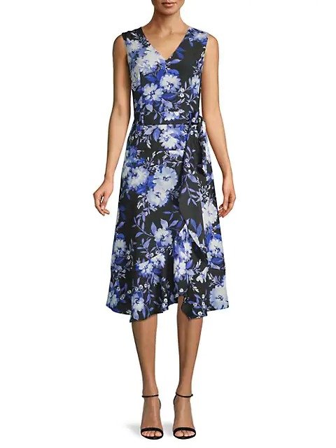 Moody Floral A-Line Dress