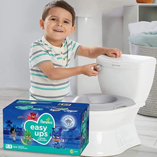 Potty Training Seat Starter Kit—My Size Potty Train & Transition and Pampers Easy Ups 4T-5T Potty Training Underwear for Boys and Girls, Size 6, 104 Count (Packaging May Vary)