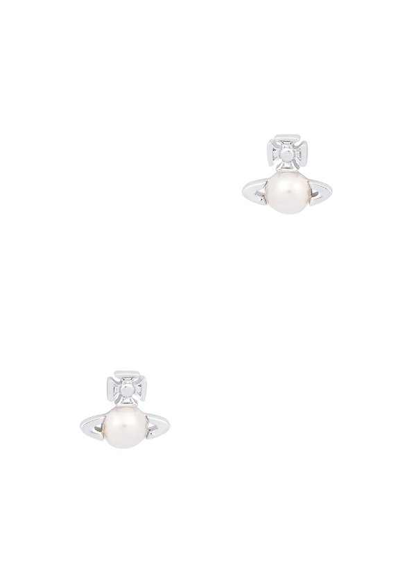 Balbina silver-tone orb stud earrings