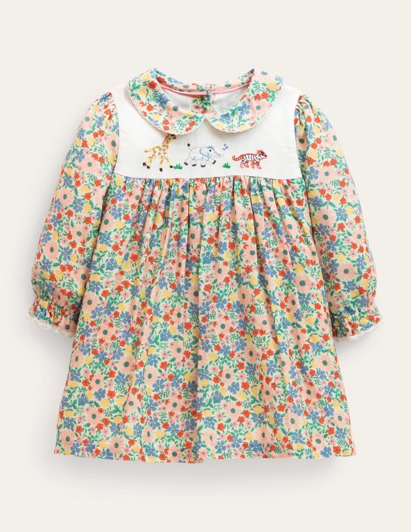 Embroidered Collared Dress - Vanilla Pod Floral | Boden US