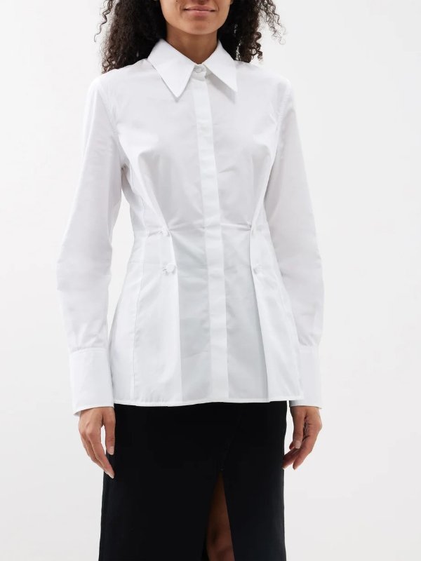 Buttoned-pleat cotton-poplin shirt | Givenchy