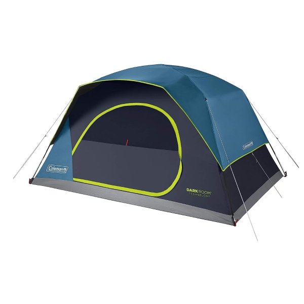 Skydome Camping Tent with Dark Room Technology, 4/6/8/10 Person Family Tent Sets Up in 5 Minutes and Blocks 90% of Sunlight, Weatherproof Tent with Extra Storage and Ventilation