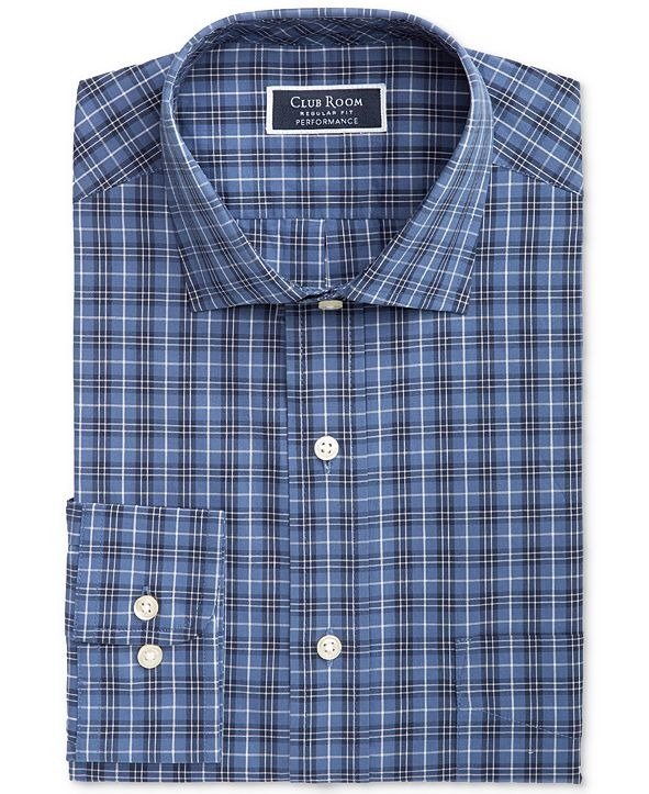 Men's Heritage Classic/Regular-Fit Performance Stretch Plaid Dress Shirt, Created for Macy's