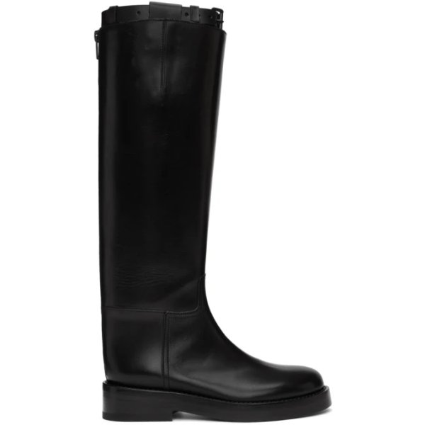 Black Buckle Riding Boots