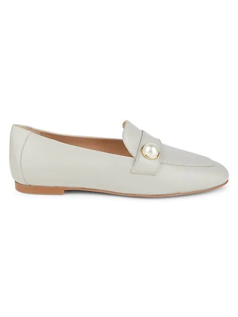 Payson Faux Pearl-Embellished Leather Loafers