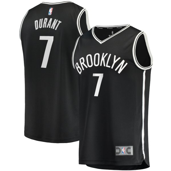 Men's Brooklyn Nets Kevin Durant Fanatics Branded Black 2019/20 Fast Break Replica Jersey - Icon Edition