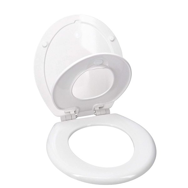 Ginsey Home Solutions Ginsey Adult & Child Wood Plastic Potty Ring & EZ-Off Hinges Round Toilet Seat