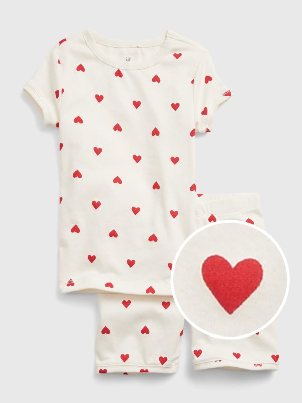 Kids 100% Organic Heart Graphic PJ Set