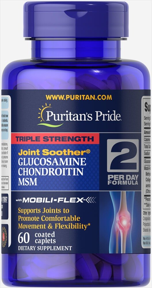 Triple Strength Glucosamine, Chondroitin & MSM Joint Soother® 60 Caplets | Semi-Annual Sale | Puritan's Pride