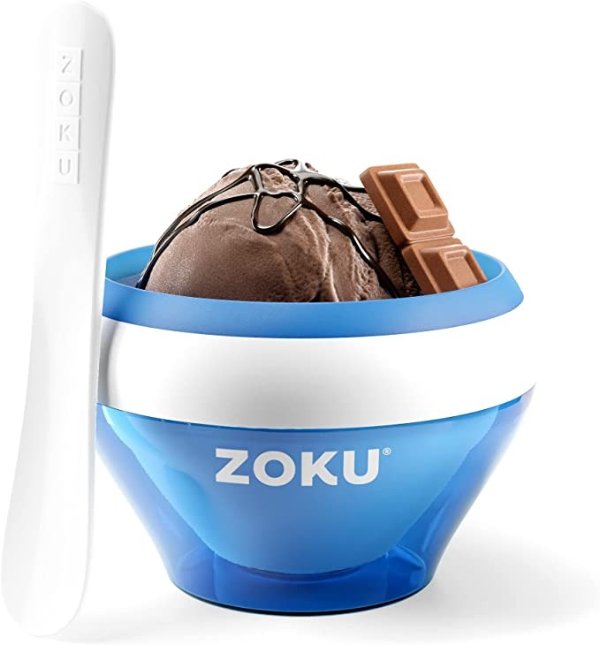 Ice Cream Maker, Compact Make and Serve Bowl with Stainless Steel Freezer Core Creates Soft Serve, Frozen Yogurt, Ice Cream and More in Minutes, BPA-free, Blue