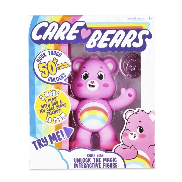 NEW Care Bears - 5" Interactive Figure - Cheer Bear - Your Touch Unlocks 50+ Reactions & Surprises!