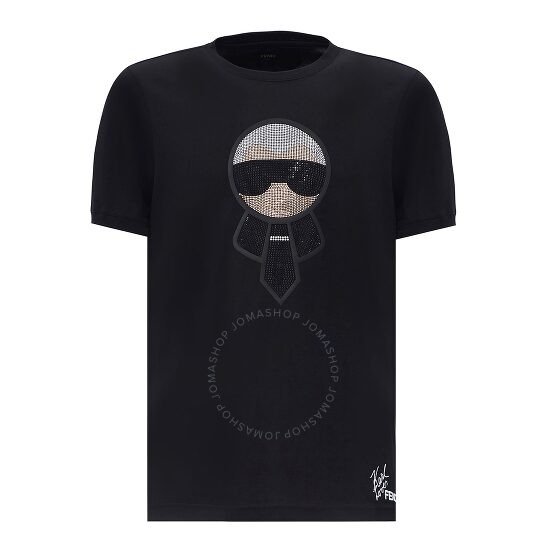 Men's Crystal Karlito Black Cotton T-Shirt