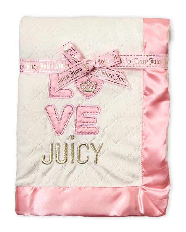 (Newborn Girls) Ivory & Pink Love Juicy Blanket
