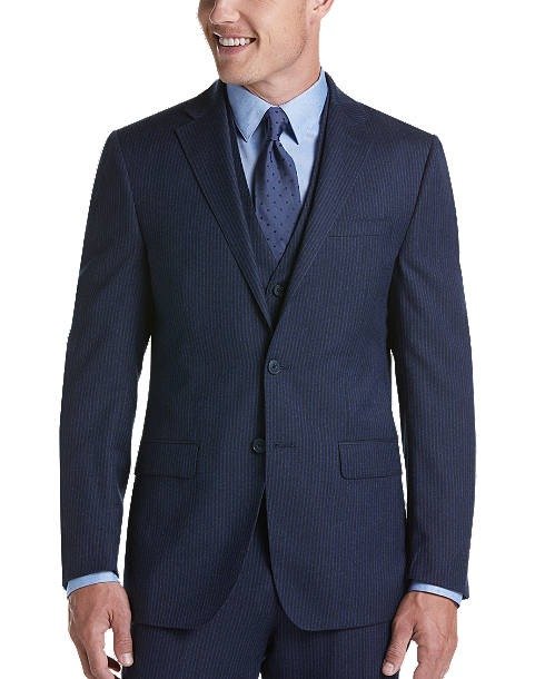 Navy Stripe X-Fit Vested Suit - Men's Suits | Men's Wearhouse