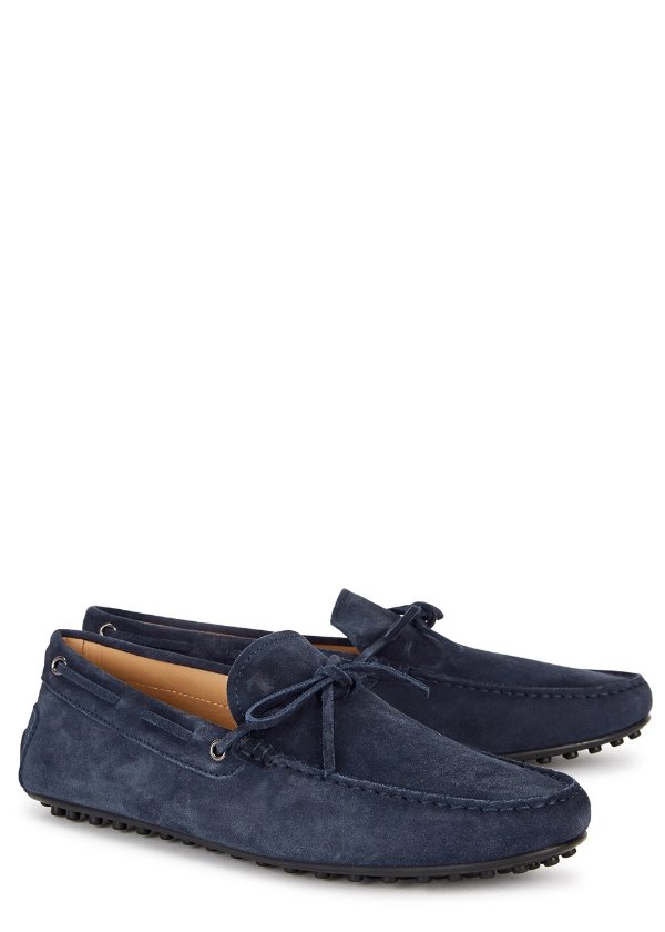 Gommino navy suede driving shoes