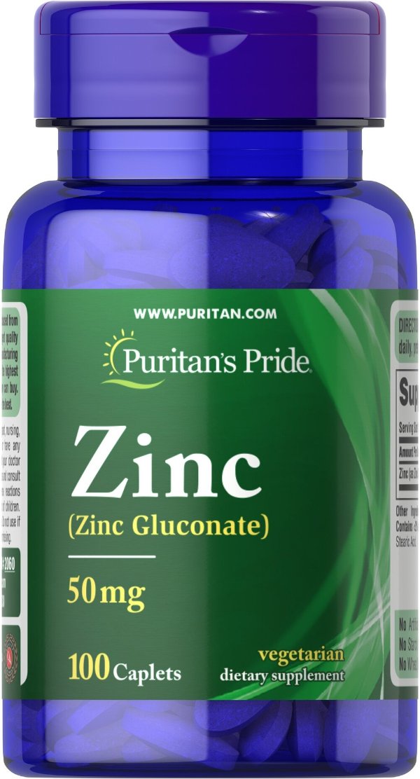 Zinc 50 mg 100 Caplets | Top Sellers Supplements | Puritan's Pride