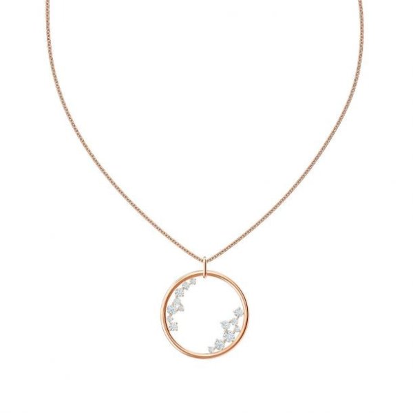 Crystal North White Long Necklace, Rose Gold-Tone