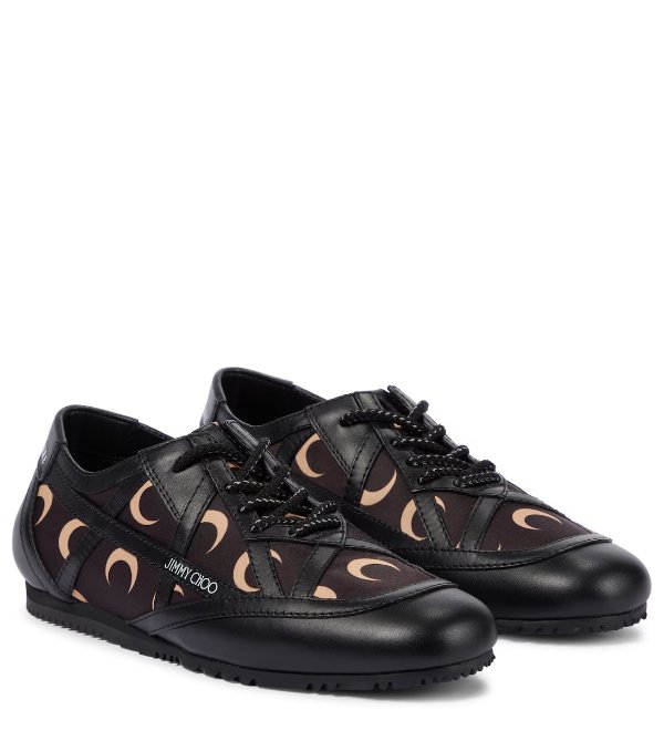 x Marine Serre printed leather-trimmed sneakers