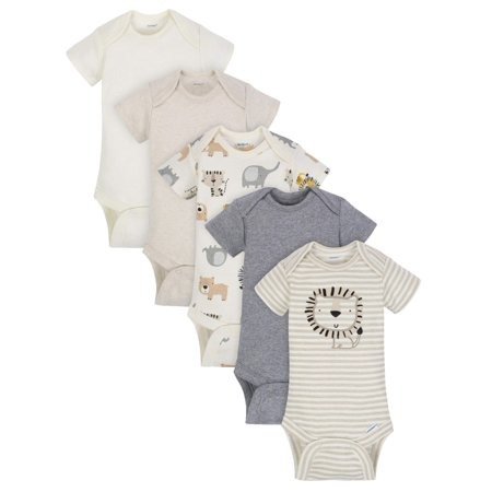 Organic Cotton Short Sleeve Onesies Bodysuits, 5pk (Baby Boy)