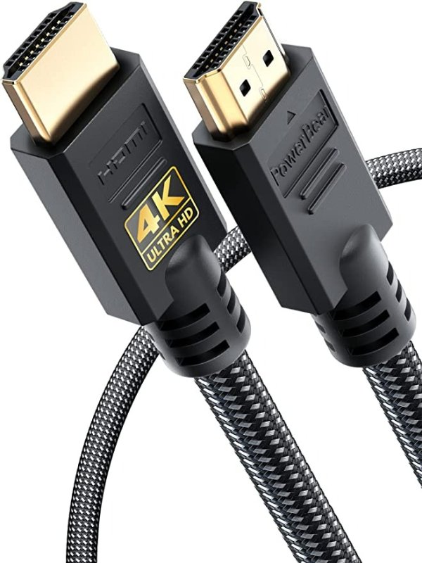 4K HDMI Cable 3 ft | High Speed, Braided Nylon & Gold Connectors, 4K @ 60Hz, Ultra HD, 2K, 1080P, ARC & CL3 Rated | for Laptop, Monitor, PS5, PS4, Xbox One, Fire TV, Apple TV & More