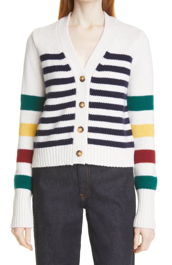Marin Stripe Wool & Cashmere Cardigan
