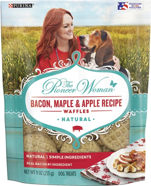Bacon, Maple & Apple Recipe Waffles Natural Dog Treats, 9-oz bag - Chewy.com