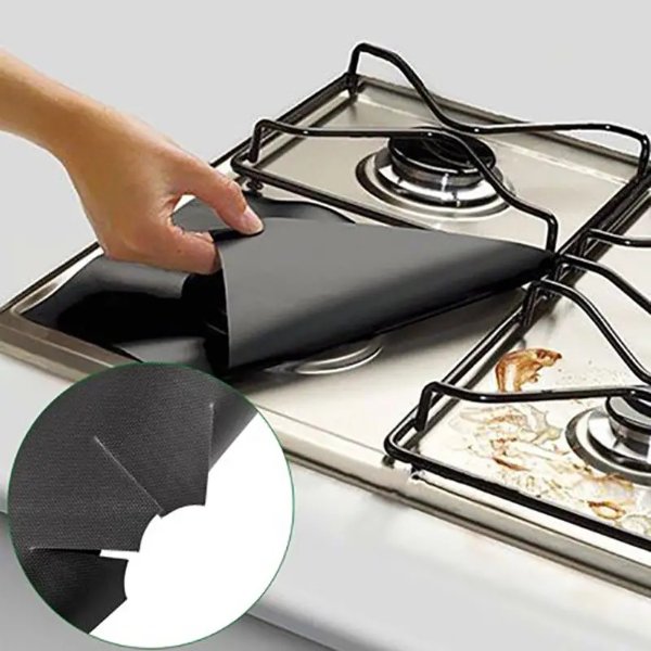 4pcs 0 2mm Gas Stove Mat High Temperature Stability Safe And Non Toxic Oil Proof Easy To Clean - Home & Kitchen - Temu