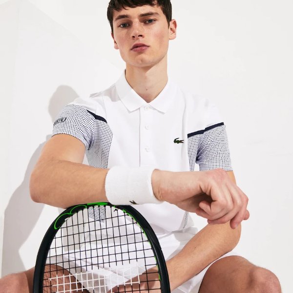 Men's SPORT Mesh Panel Breathable Tennis Polo Shirt