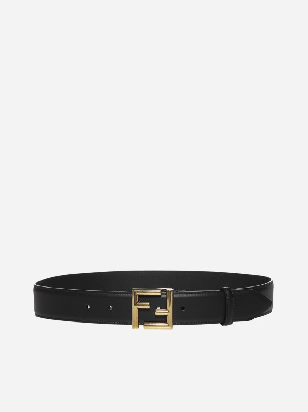 FF logo leather belt