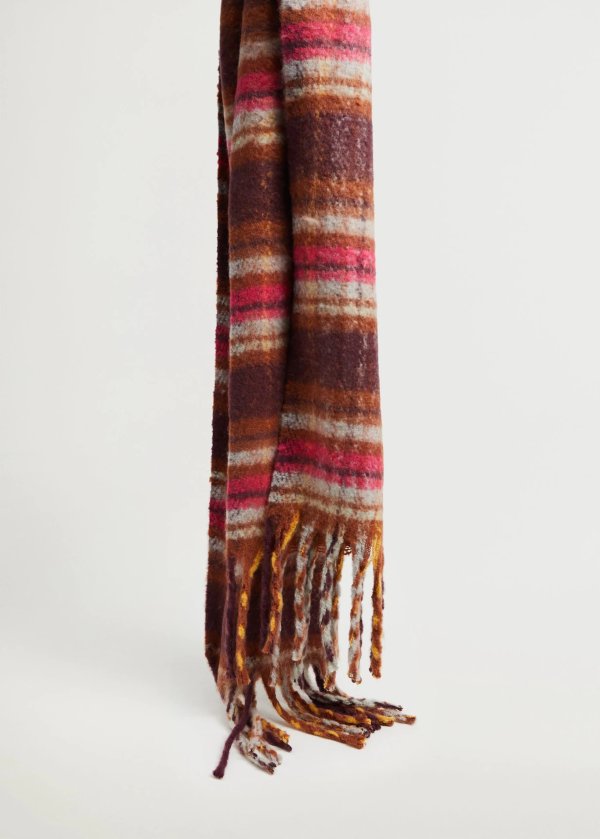 Textured check scarf - Women | Mango USA