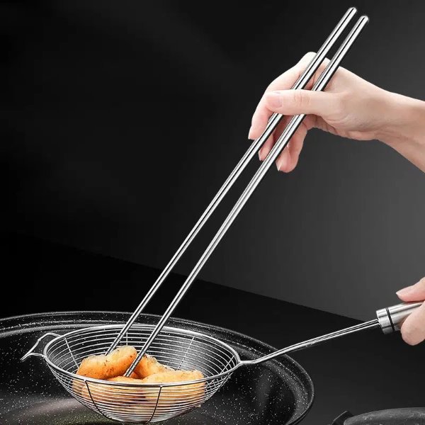 2 Pairs Of 304 Stainless Steel Long Chopsticks Hot Pot Chopsticks | Free Shipping, Free Returns | Temu