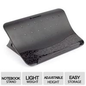 Lenovo Notebook Stand S1801A - Lightweight, Adjustable Height, Lifts, Tilts, Swivels, Black 