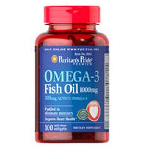 Puritans Pride Omega-3 Fish Oil 1000 mg 100 Soft Gels