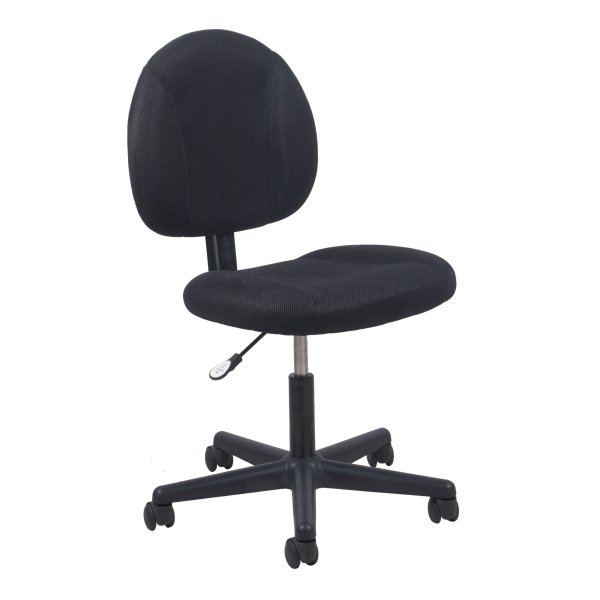 ESS-3060 Upholstered Armless Swivel Task Chair, Black