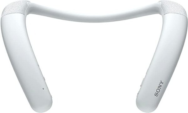 SRS-NB10 - 无线蓝牙颈挂音箱（集成麦克风，轻巧，免提功能，多连接，20h电池续航，快充功能），白色