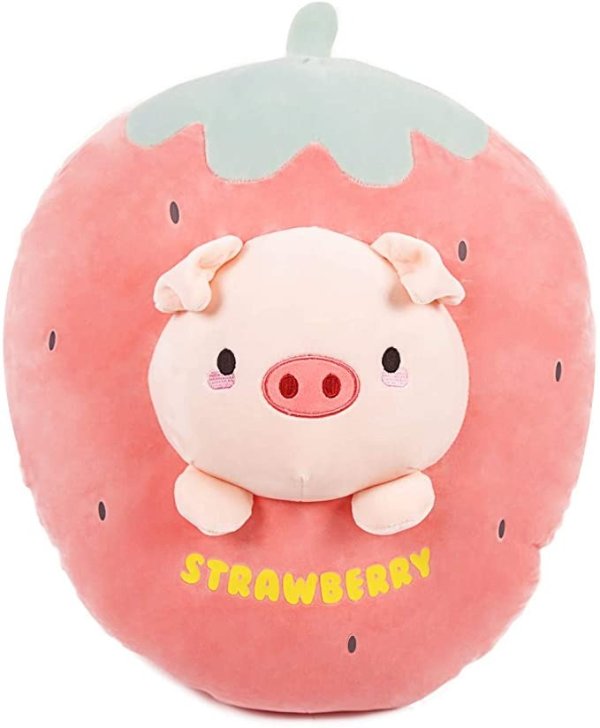 草莓小猪抱枕