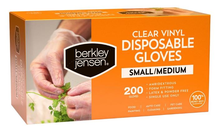 Berkley Jensen Small/Medium Vinyl Gloves, 2 pk./200 ct. 有货了