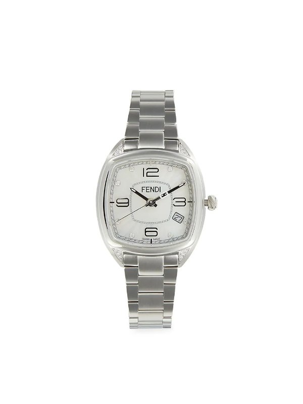 28MM Stainless Steel & Diamond Bracelet Watch