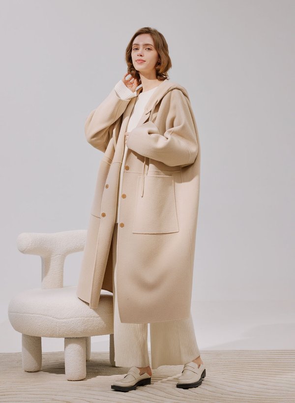 Ana Hooded Wool-Cashmere Coat