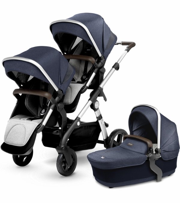 Wave Double Stroller - Midnight Blue