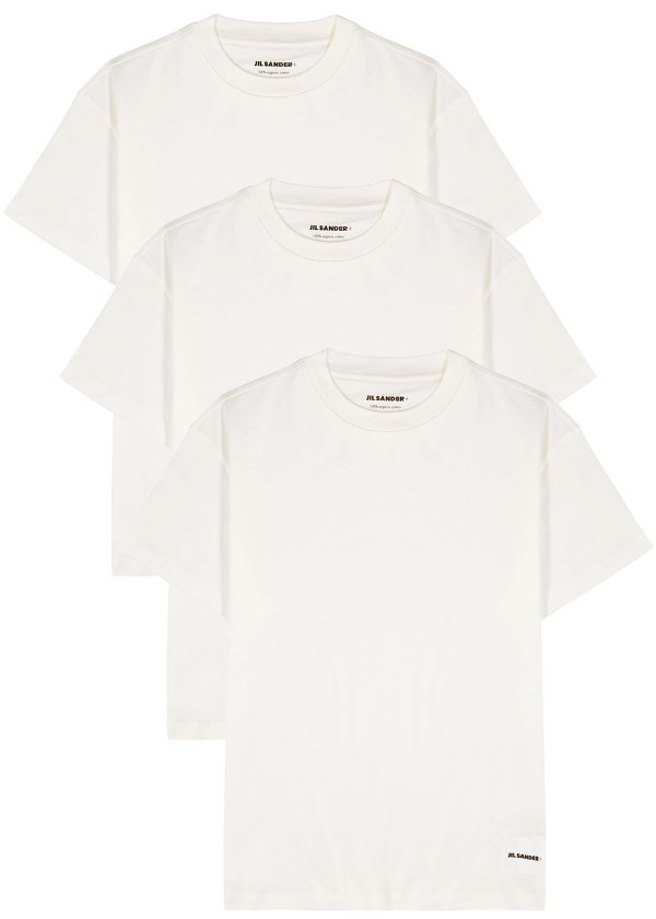 White cotton T-shirts - set of three