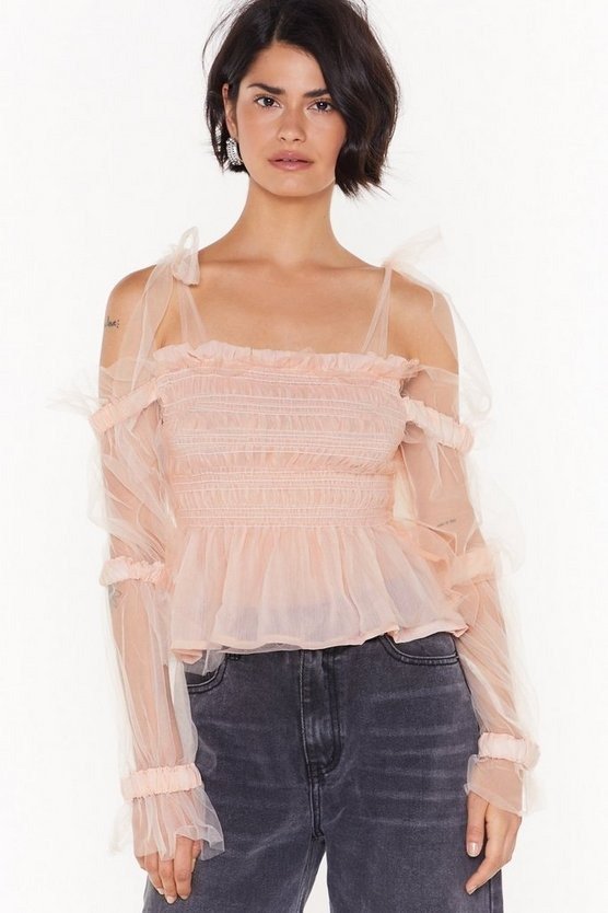 On My Mesh Behaviour Shirred Top | Shop Clothes at Nasty Gal!