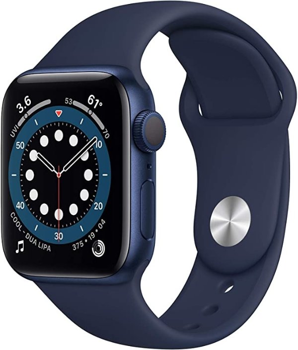 Watch Series 6 (GPS, 40mm)  Blue Aluminum Case with Deep Navy Sport Band