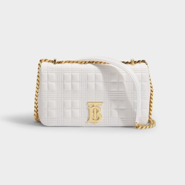 Lola Small Bag in White Quilted Lamb Leather