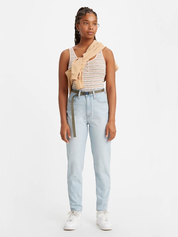 High Waisted Taper Jeans