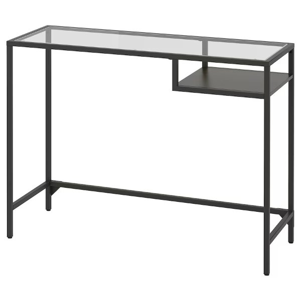VITTSJO Laptop table, black-brown/glass, 393/8x141/8" - IKEA
