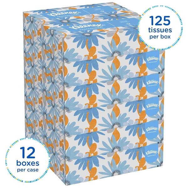 Professional Facial Tissue, 125 Tissues 12 Boxes