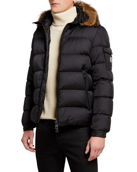 Men's Marque Fur-Trim Puffer Jacket